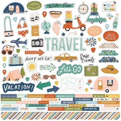Simple Stories Safe Travels - Cardstock Sticker